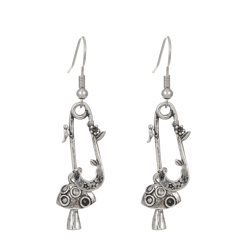 Wholesale Halloween Retro Gothic Bat Wings Alloy Earrings